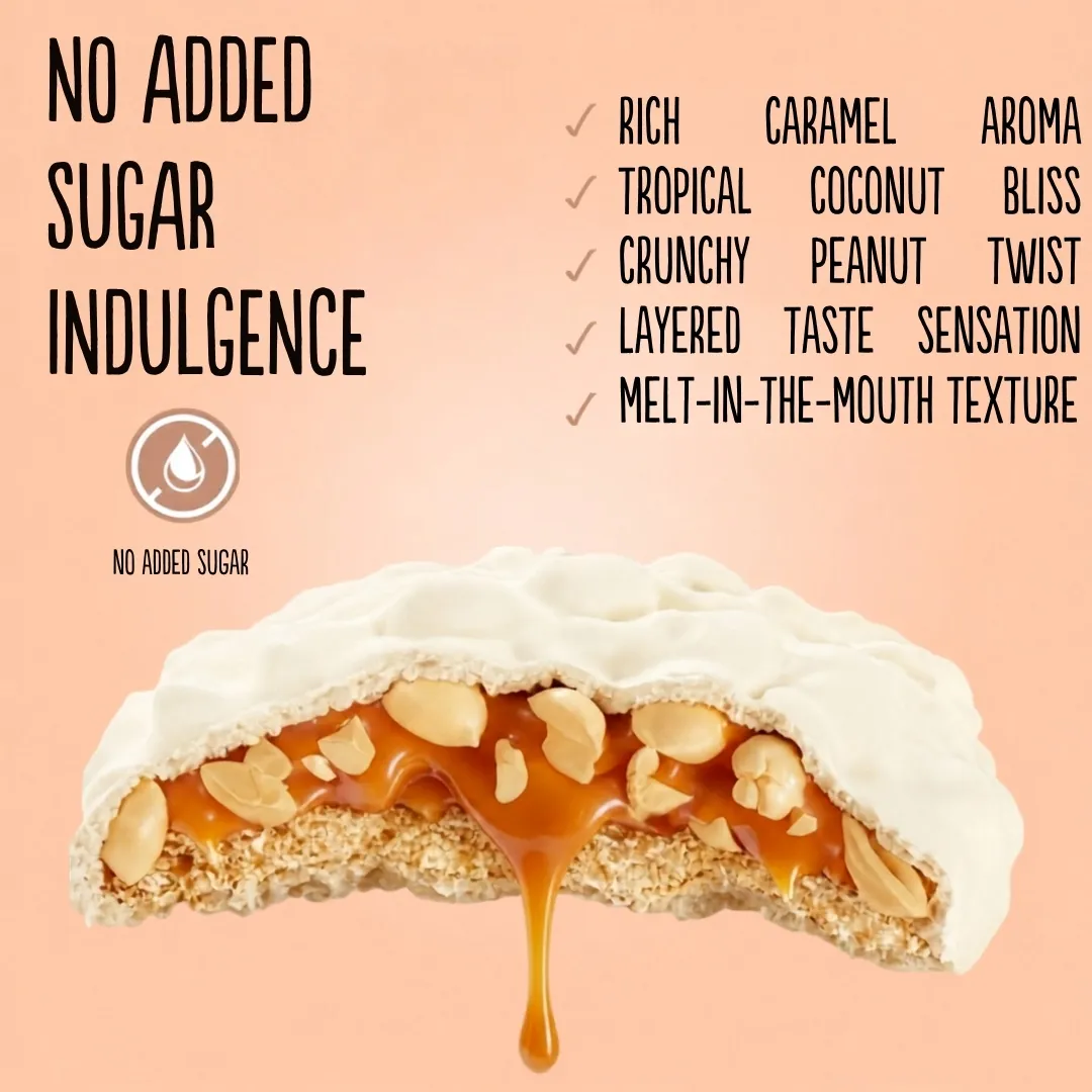 No Added Sugar Coconut Cookies, Caramel & Peanuts 100g