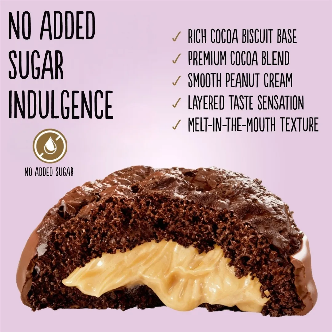 No Added Sugar Cocoa Peanut Cookies, Half-Dipped 110g