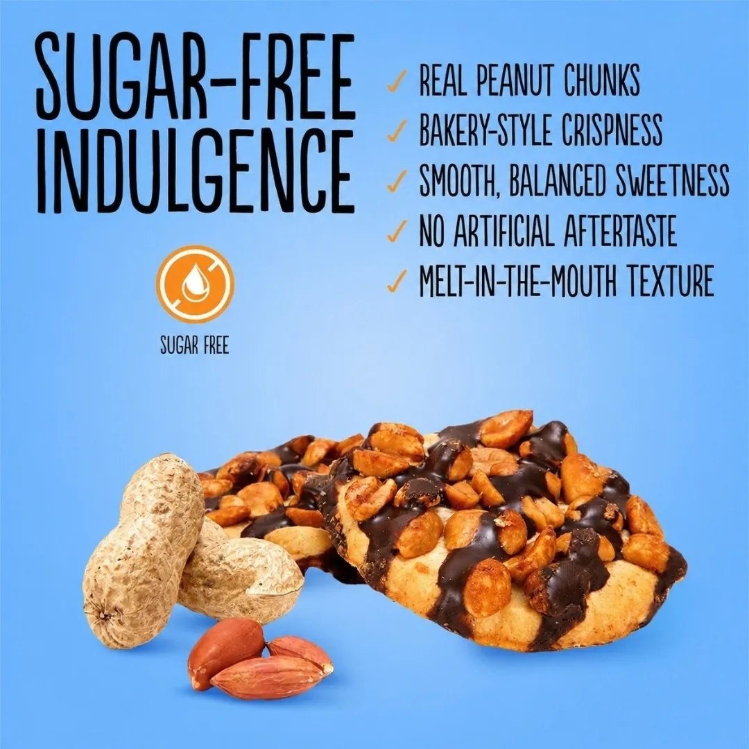 Sugar Free Chocolate Striped Peanut Cookies 150g