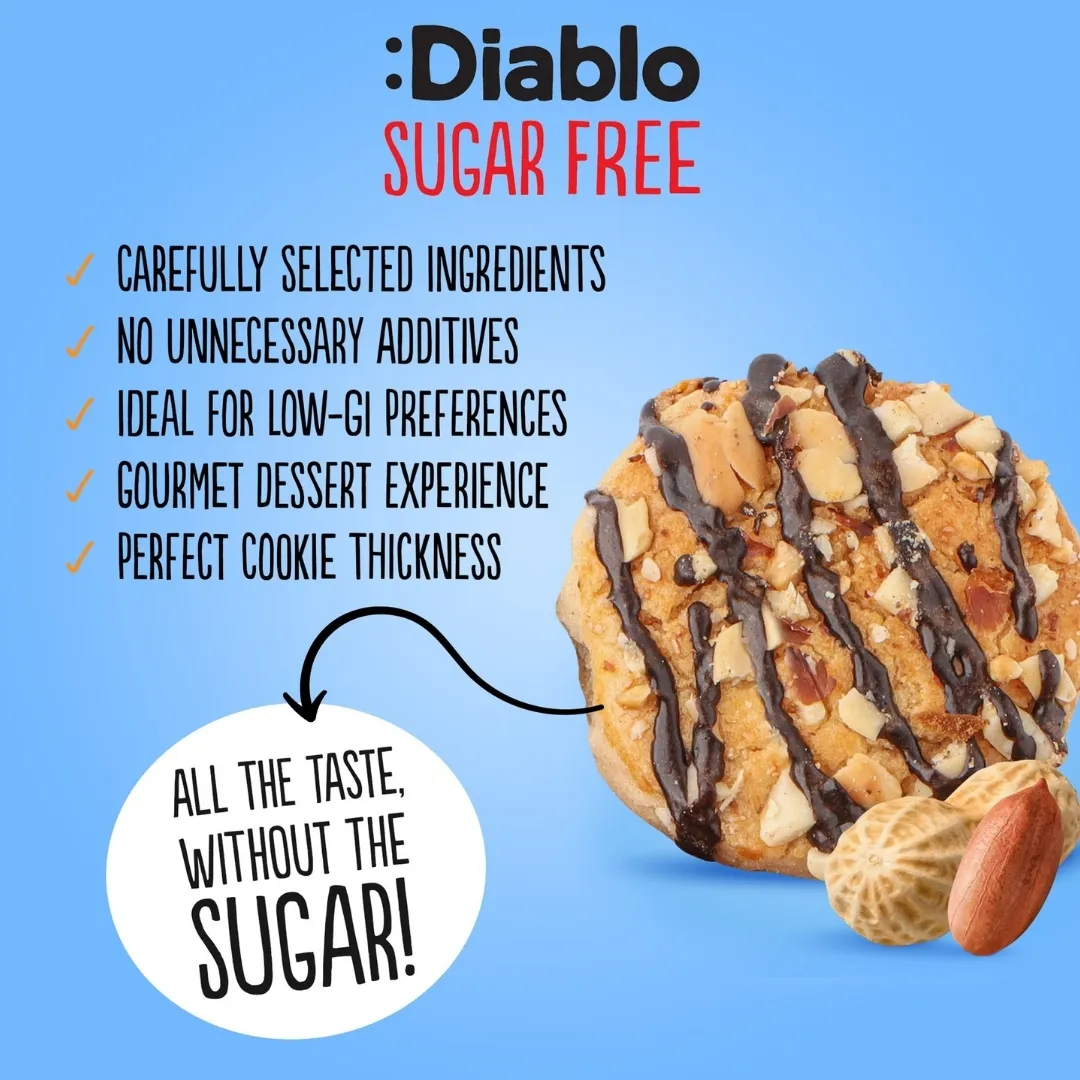 Sugar Free Chocolate Striped Peanut Cookies 150g