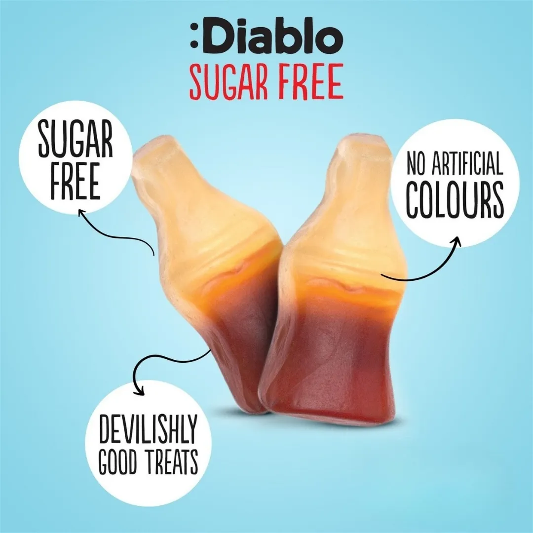 Sugar Free Cola Bottles 75g – Jelly Sweets