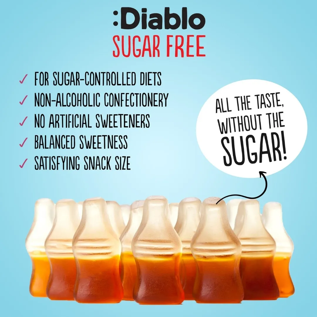Sugar Free Cola Bottles 75g – Jelly Sweets