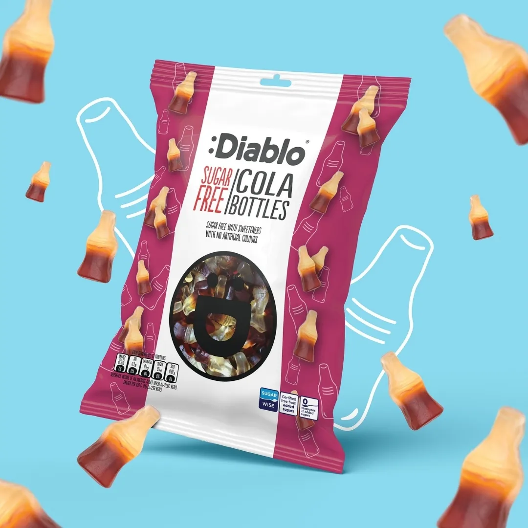 Sugar Free Cola Bottles 75g – Jelly Sweets