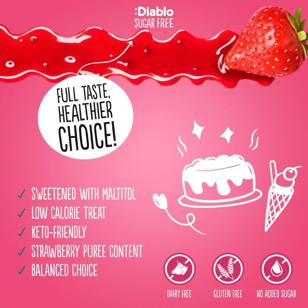 No Added Sugar Strawberry Dessert Sauce 355g