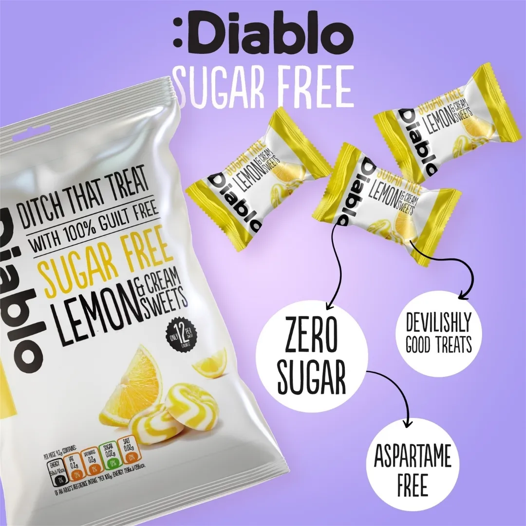 Sugar Free Lemon & Cream Sweets 75g – Hard Candy
