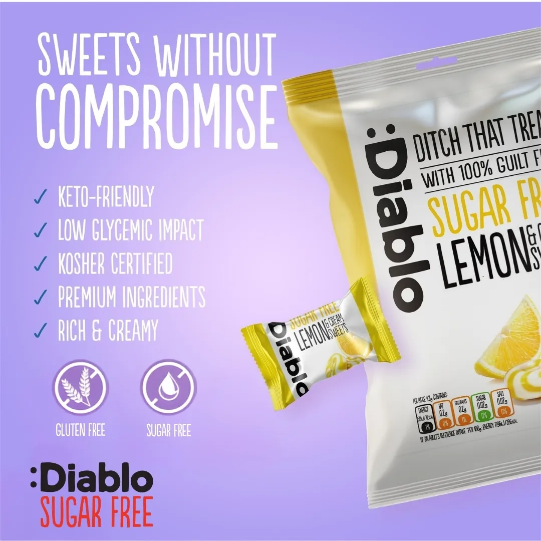 Sugar Free Lemon & Cream Sweets 75g – Hard Candy