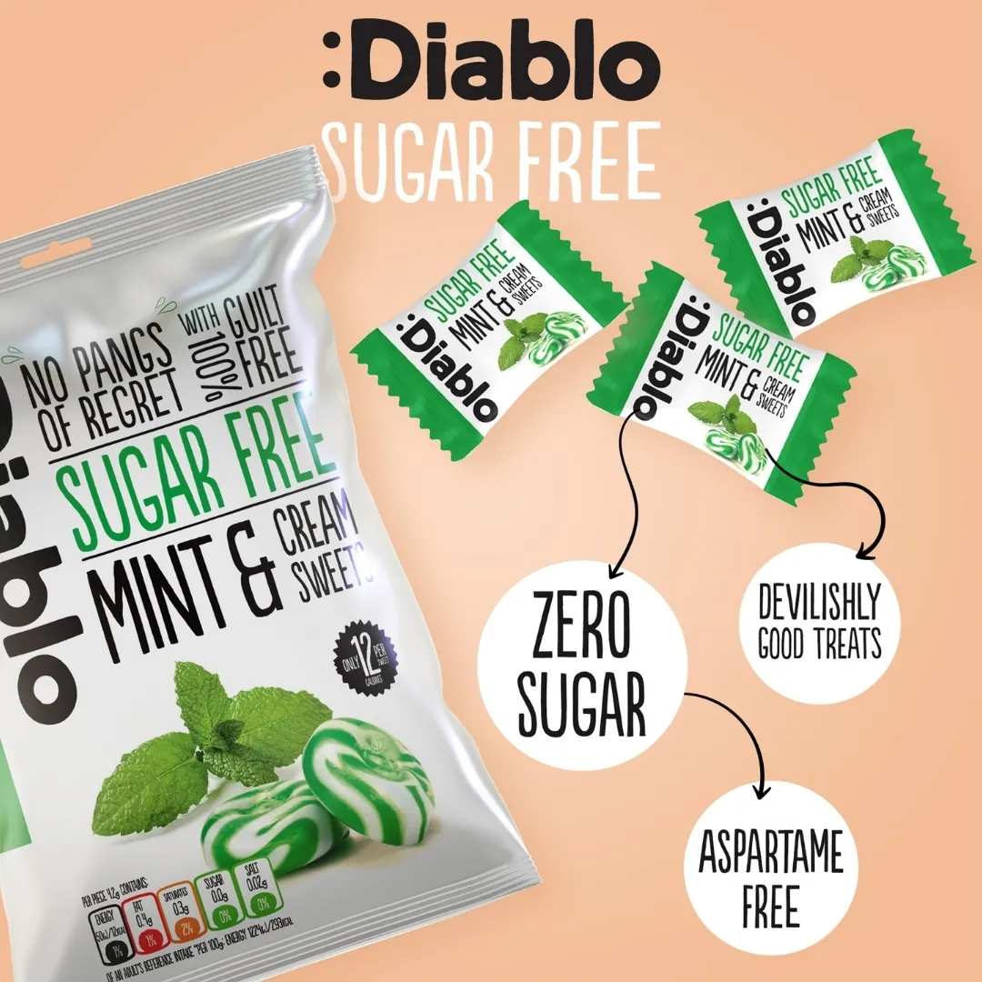 Sugar Free Mint & Cream Sweets 75g – Hard Candy