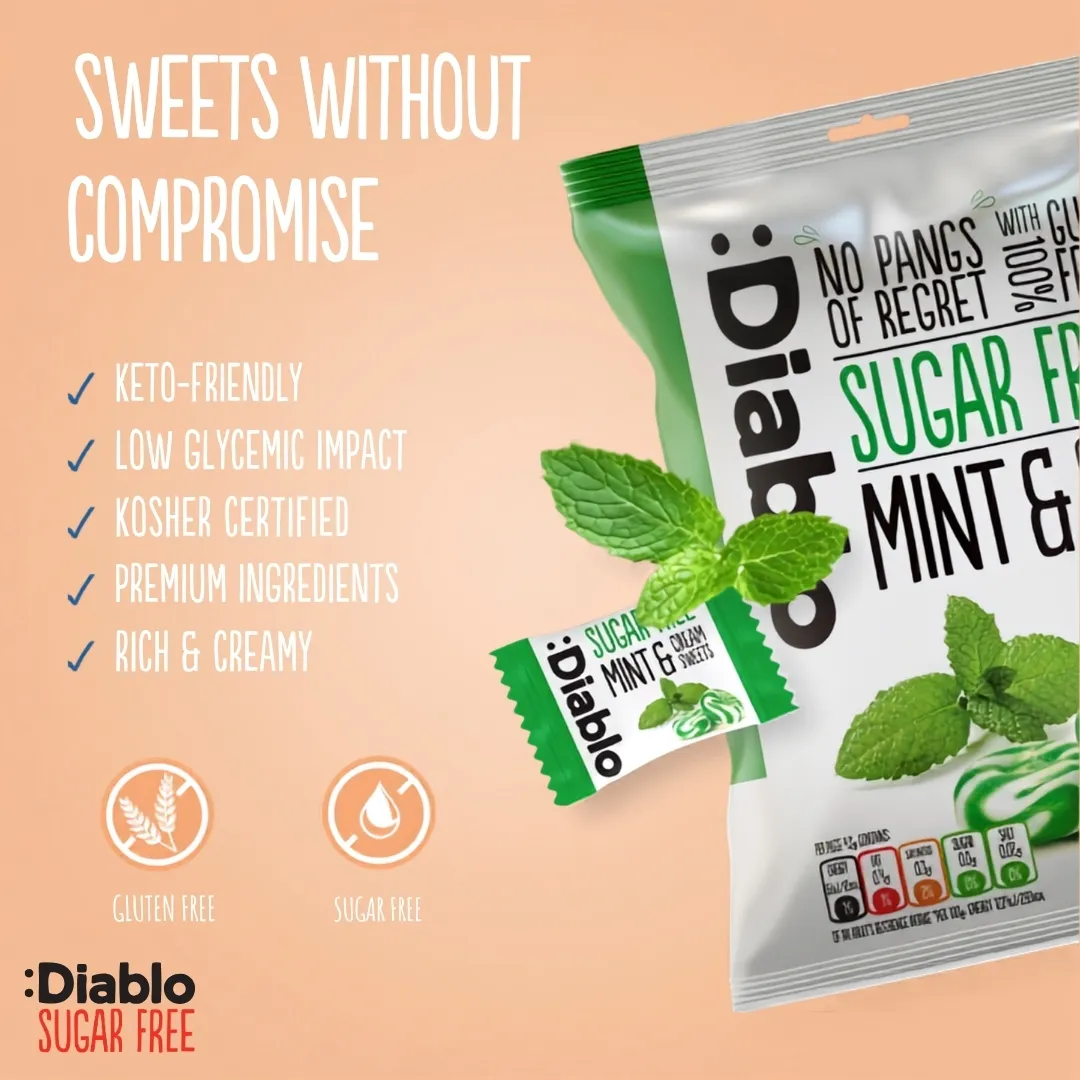 Sugar Free Mint & Cream Sweets 75g – Hard Candy