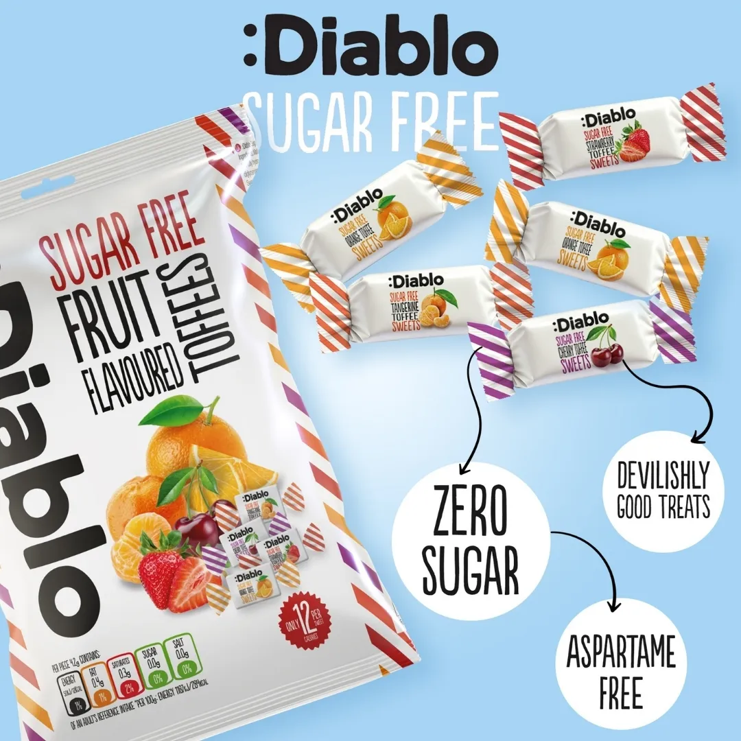 Sugar Free Fruit Flavoured Toffees 75g