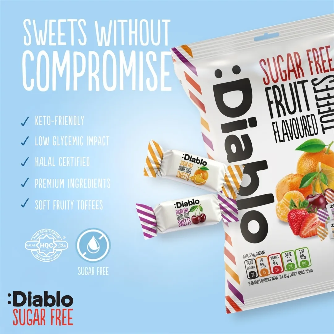 Sugar Free Fruit Flavoured Toffees 75g