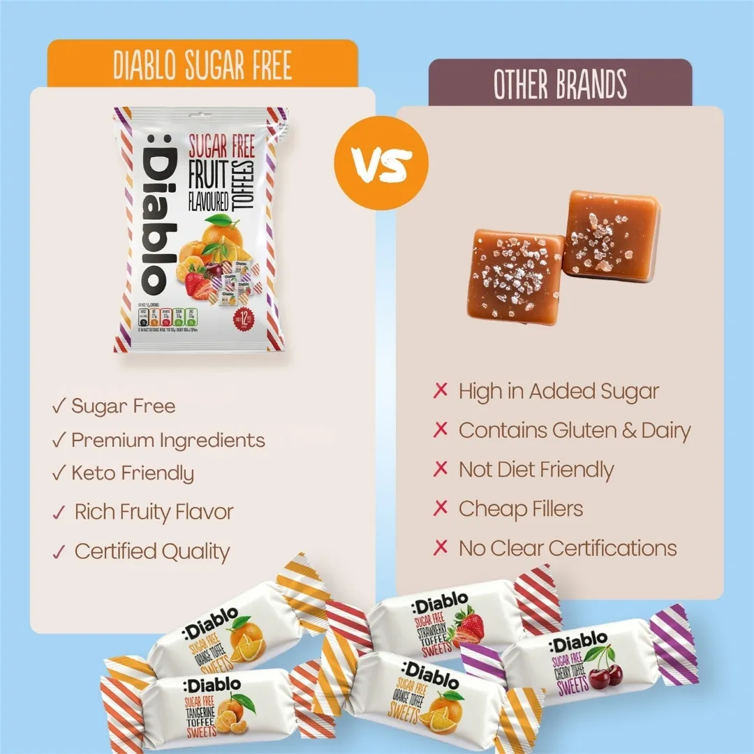 Sugar Free Fruit Flavoured Toffees 75g