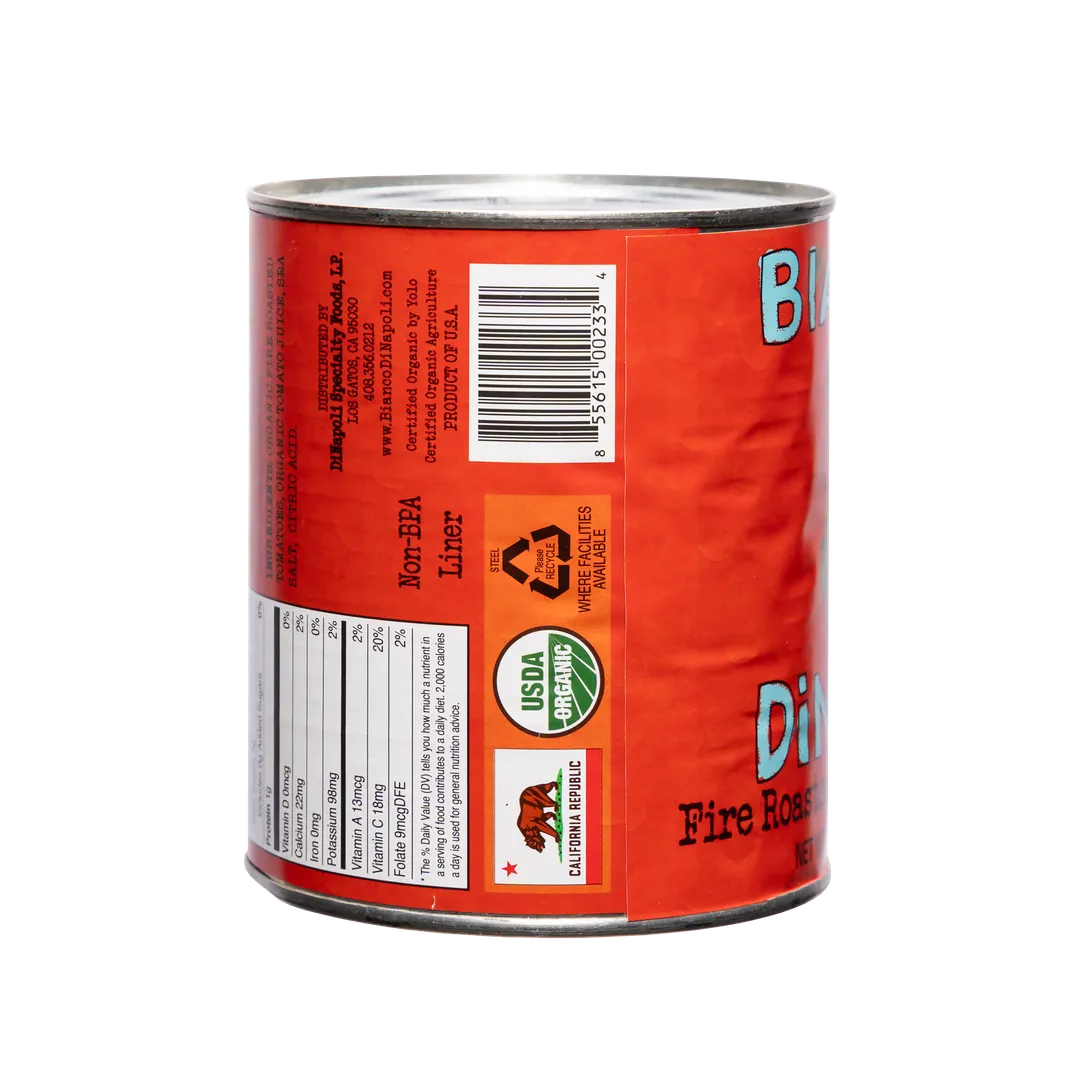 Bianco DiNapoli 28oz Organic Fire Roasted Chopped tom (6 ct)