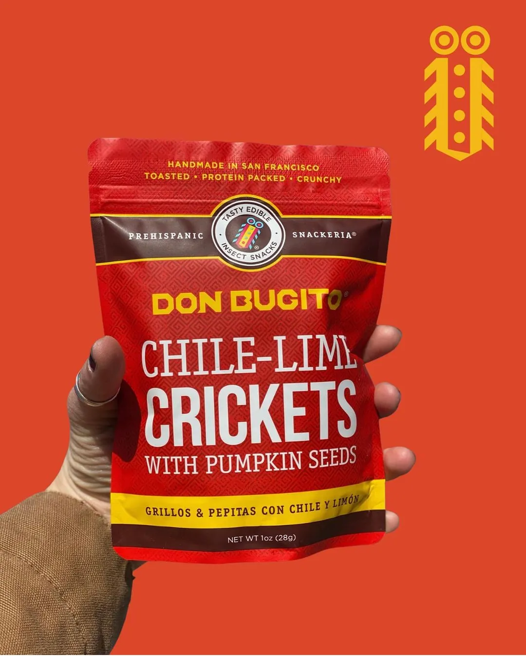 Chile-Lime Crickets with Pumpkin Seeds  - High Protein Snack 
