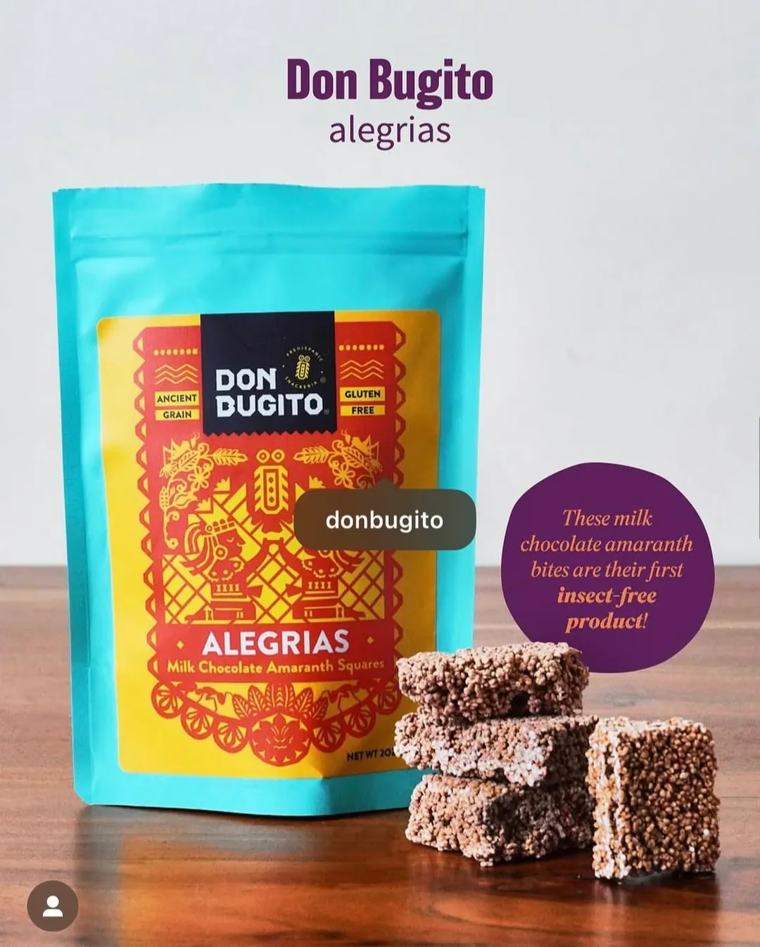 Alegrias : Milk Chocolate Amaranth Squares 