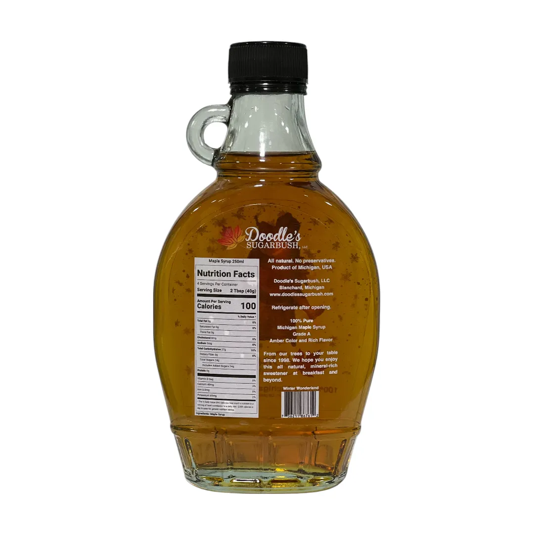 Sledding Scene (MI Maple Syrup) - 8oz glass