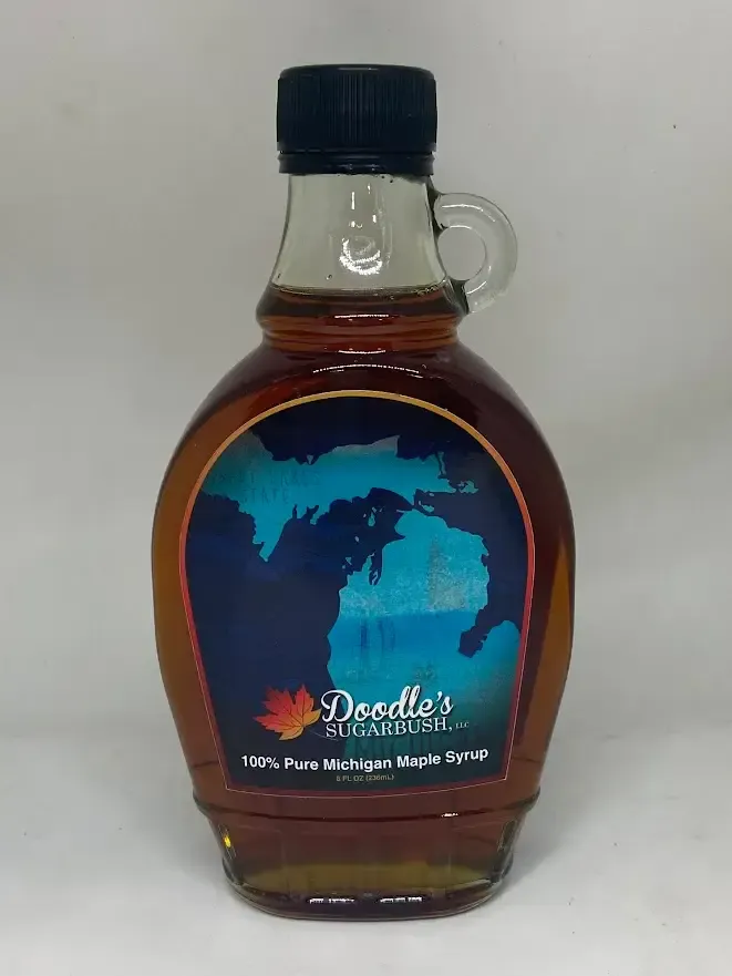 Michigan Map Scene - (Pure Maple Syrup - 8 oz glass)