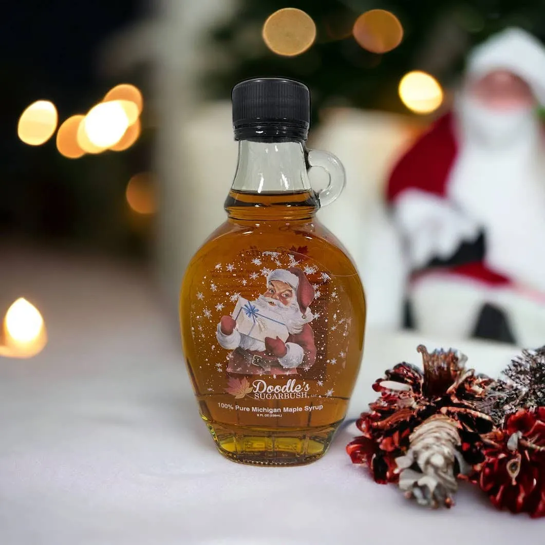 Santa Scene (Michigan Maple Syrup) - 8oz glass