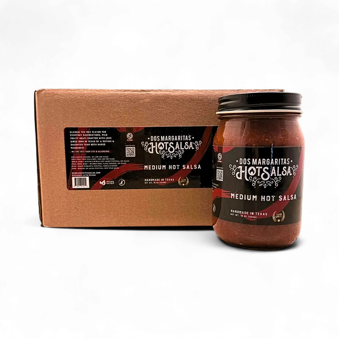Medium Hot Salsa (16 oz) – Award-Winning Texas-Made | Case of 6