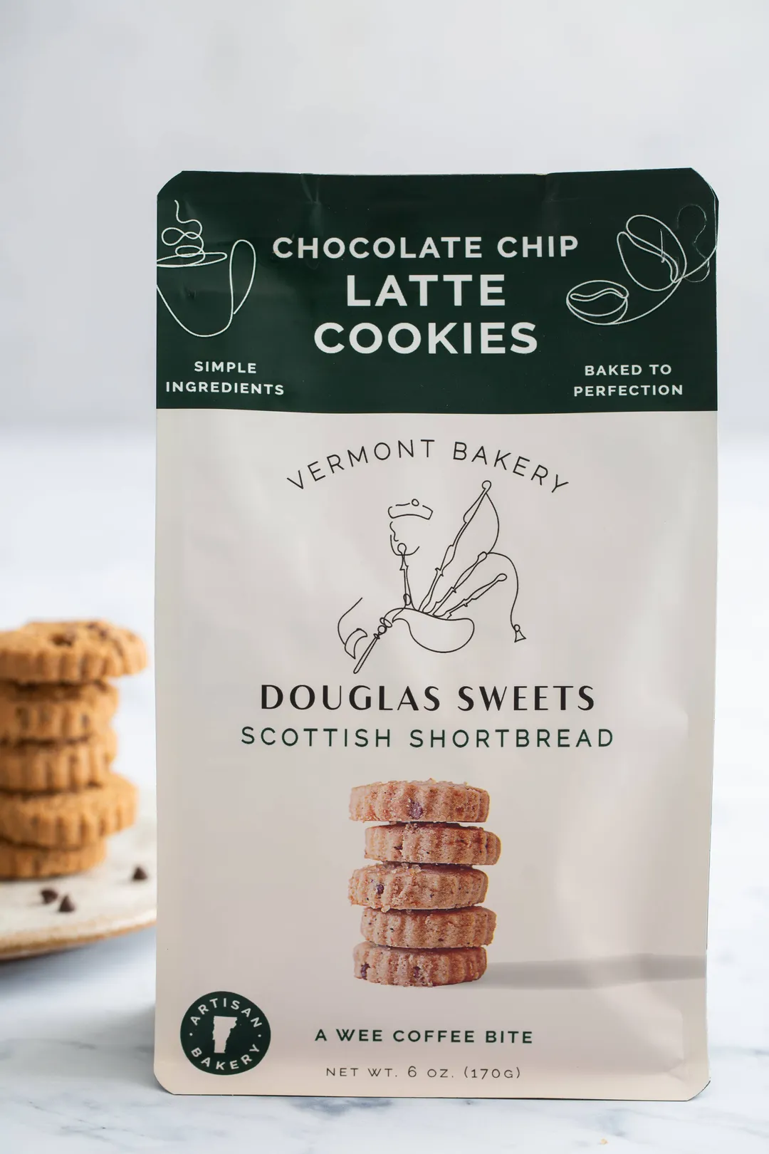 Latte Chocolate Chip shortbread cookies (6oz) – Coffee & Chocolate