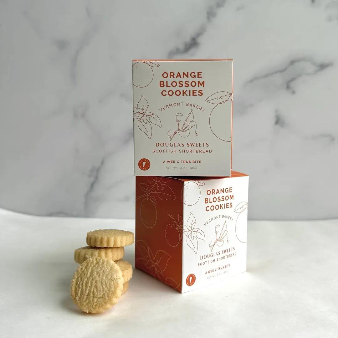 Mini Box: Orange Blossom shortbread cookies (3oz)
