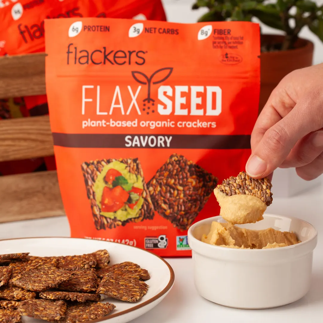Flackers Organic Flax Seed Crackers, Savory