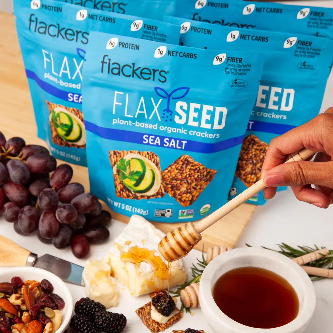 Flackers Organic Flax Seed Crackers, Sea Salt