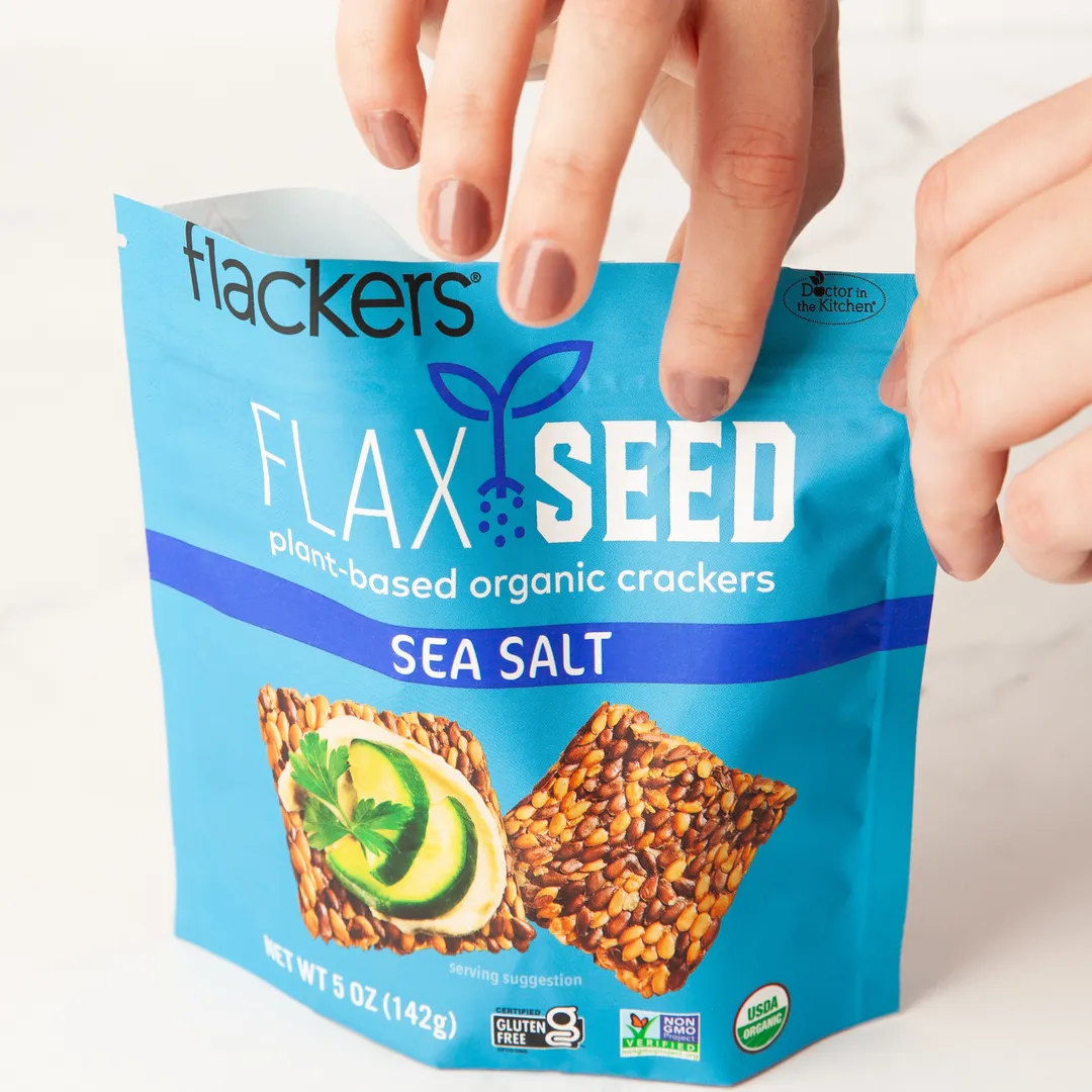 Flackers Organic Flax Seed Crackers, Sea Salt