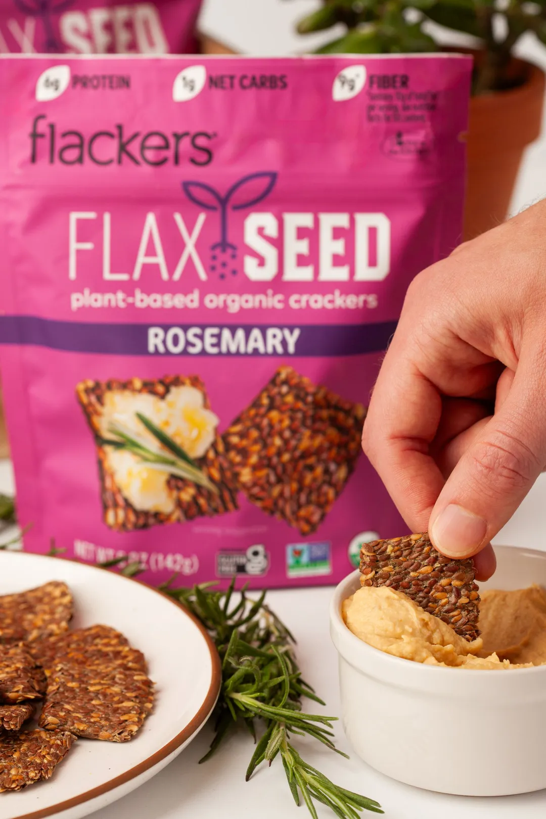 Flackers Organic Flax Seed Crackers, Rosemary
