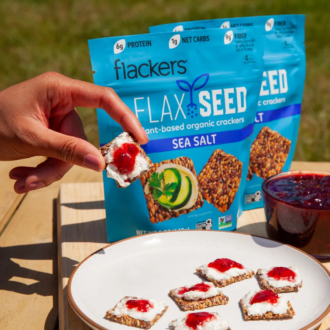 Flackers Organic Flax Seed Crackers, Sea Salt