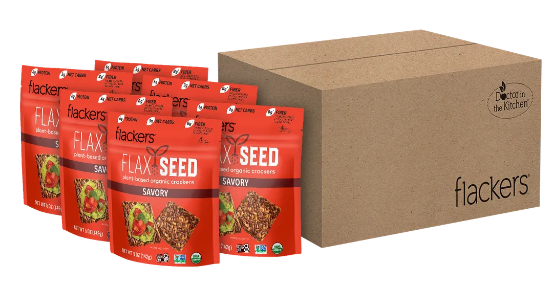 Flackers Organic Flax Seed Crackers, Savory