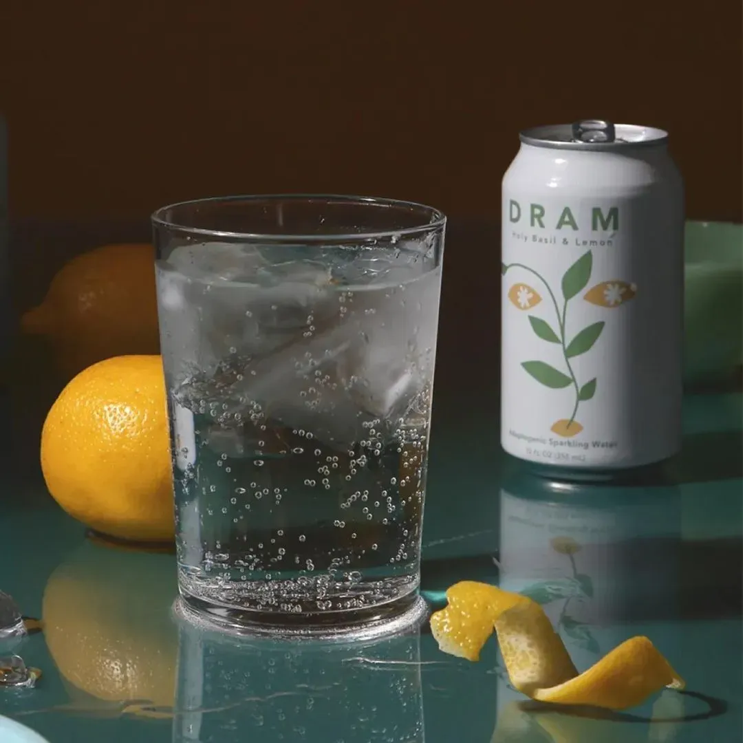 Holy Basil & Lemon Adaptogenic Sparkling Water