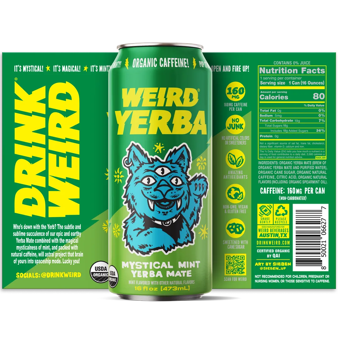 Organic Mystical Mint Yerba Mate 12pk 16oz Cans