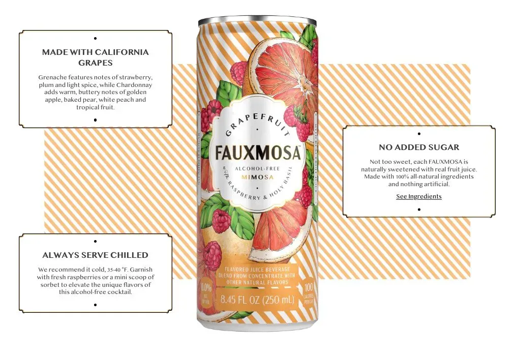 FAUXMOSA Grapefruit with Raspberry & Holy Basil