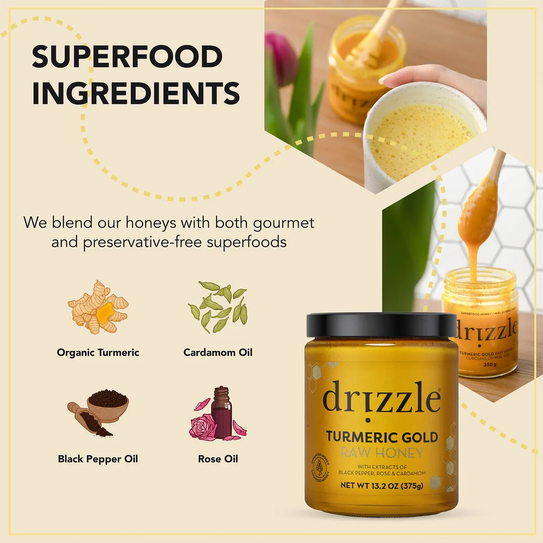 Turmeric Gold Superfood Honey – 13.2 oz