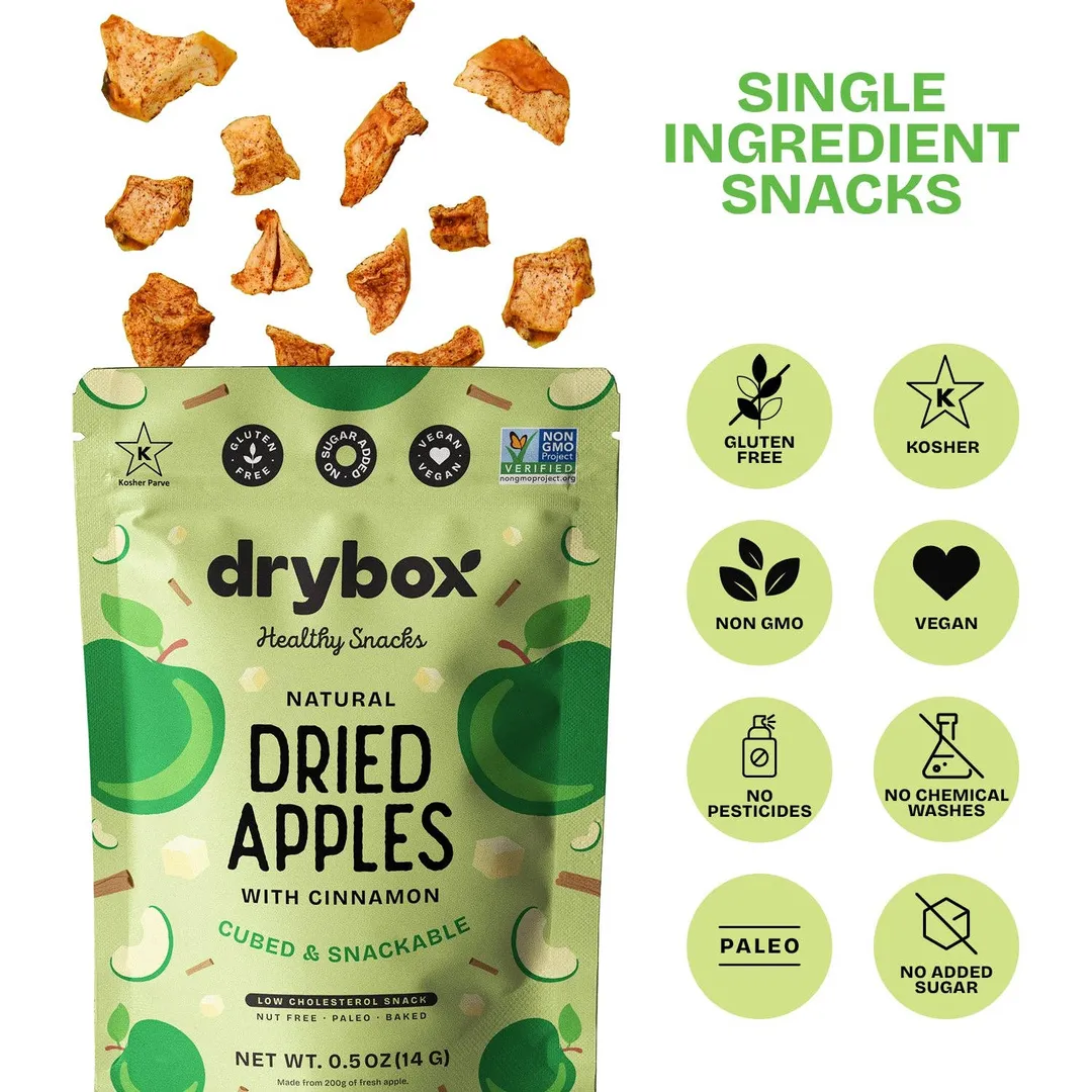 DRIED APPLES WITH CINNAMON - 0.5 OZ - 12 PACK