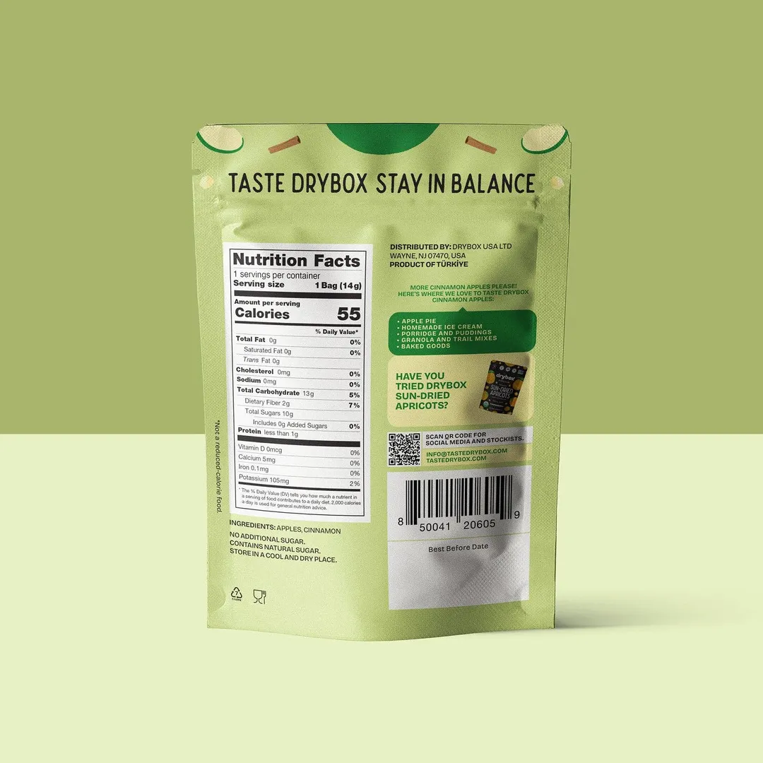DRIED APPLES WITH CINNAMON - 0.5 OZ - 12 PACK