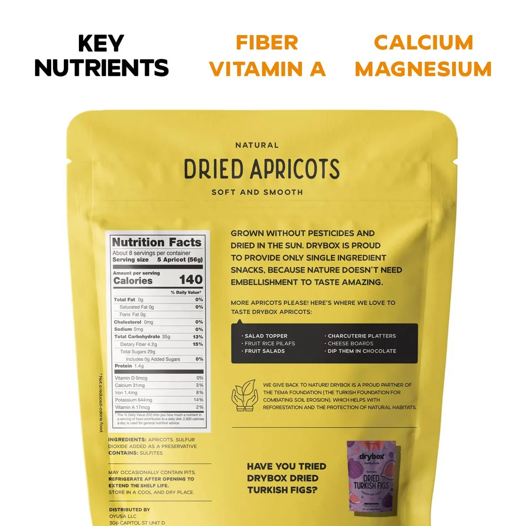 Drybox Dried Apricots 2oz x 12packs Snacks for Office School