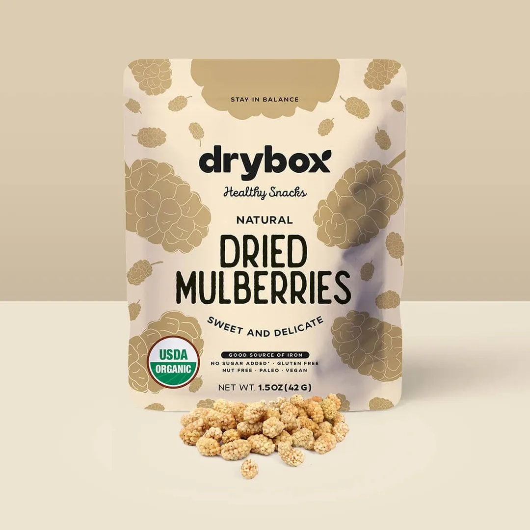 Drybox Dried Mulberries 1.5oz x 12packs Portion Packs variant