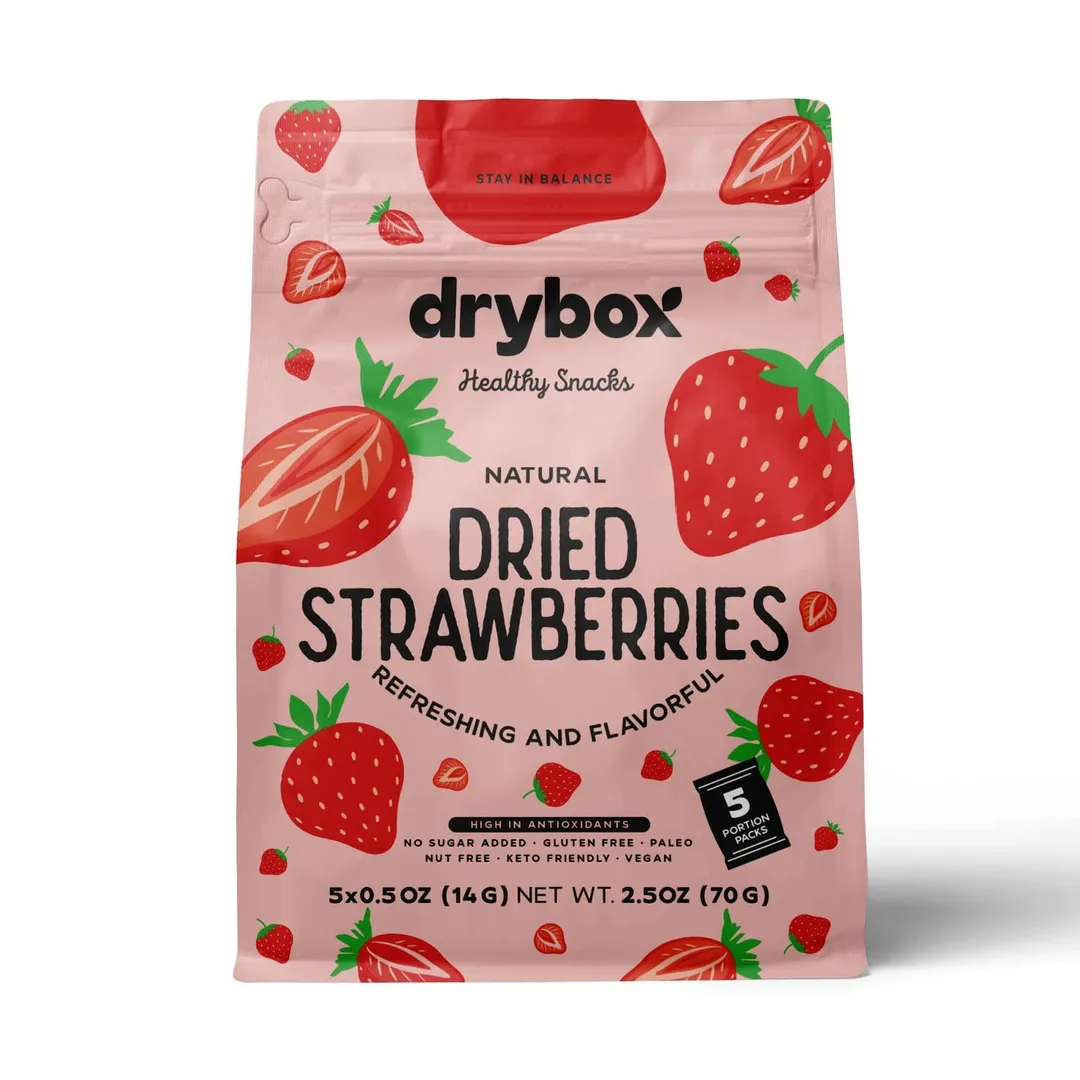 Drybox Dried Strawberries 0.5oz 5 Packs Total 2.5oz