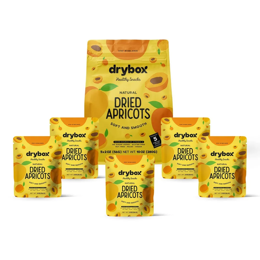 Drybox Dried Turkish Apricots 2oz Portion Packs 5 Packs/BAG