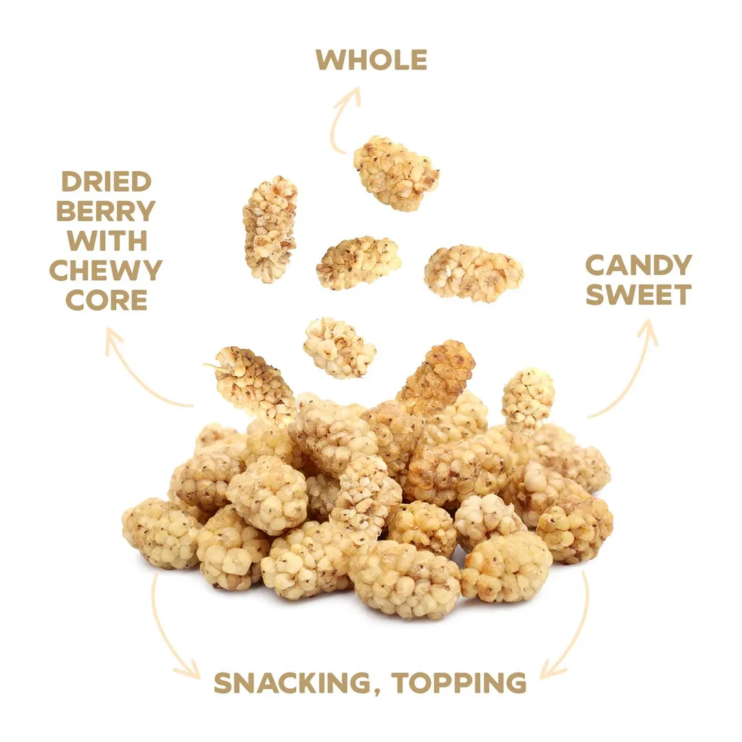 Drybox Dried White Mulberries 1.5oz Mini Packs 5 Packs/BAG