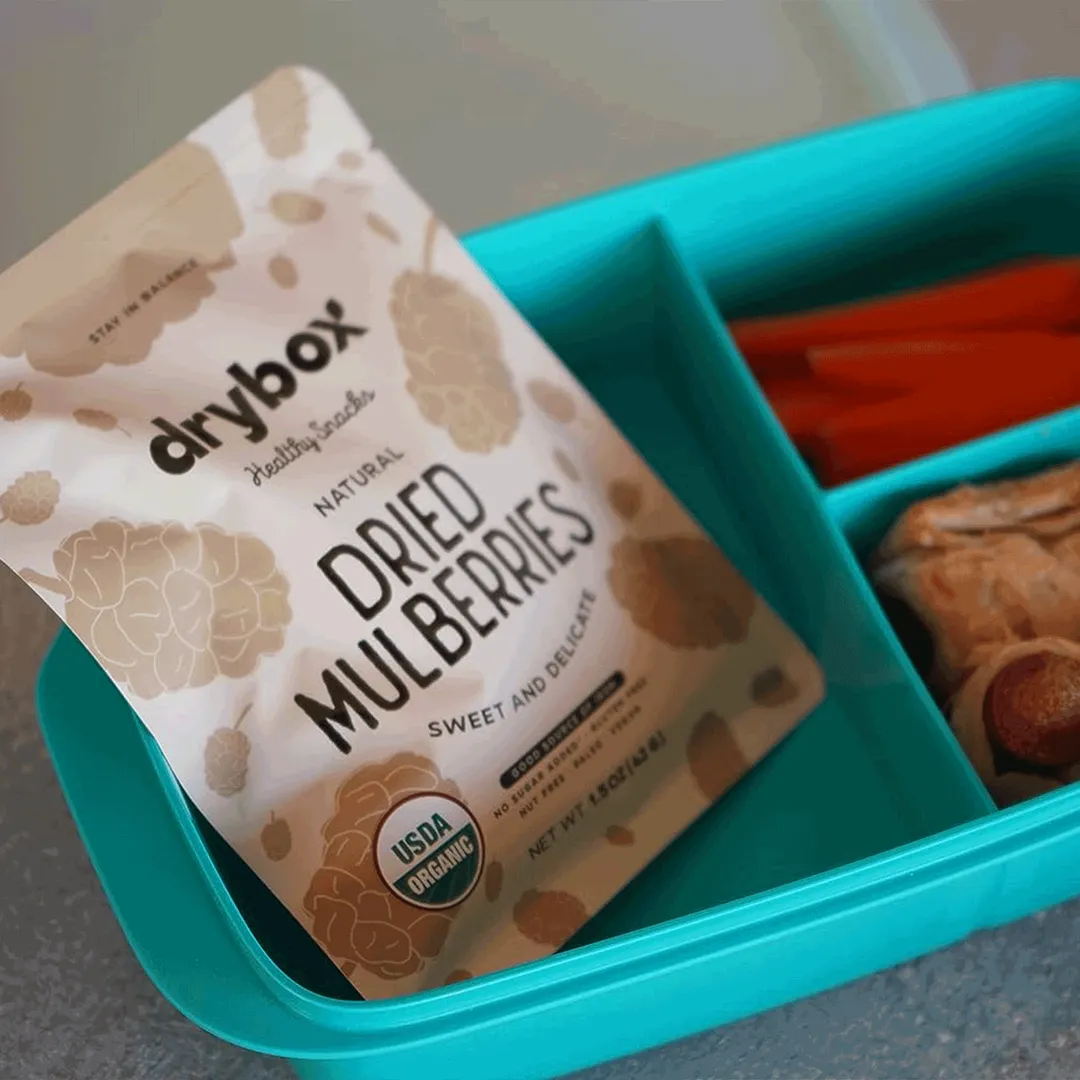 Drybox Dried White Mulberries 1.5oz Mini Packs 5 Packs/BAG