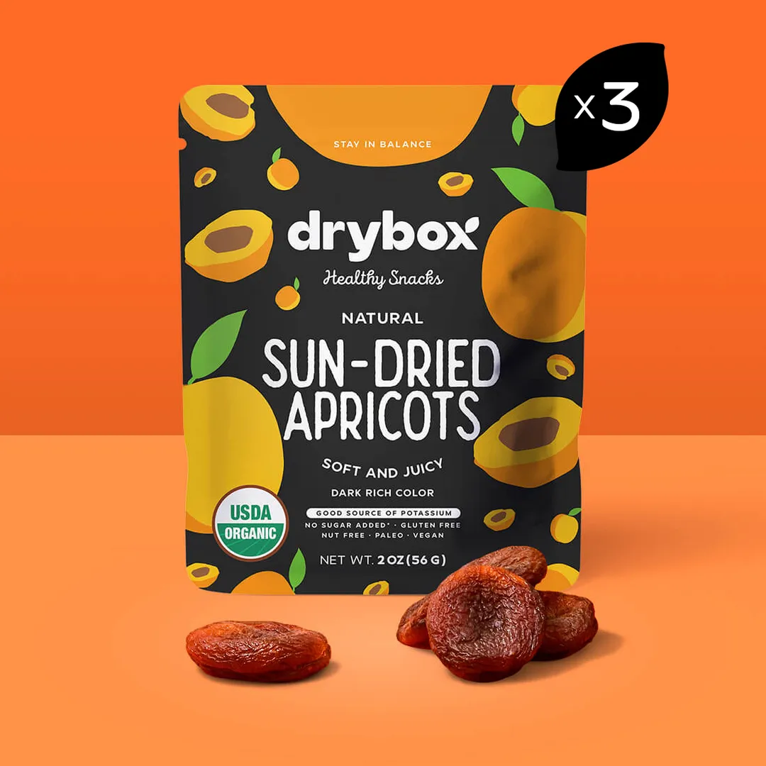 Drybox Organic Unsulfured Dried Turkish Apricots 2oz x12pack