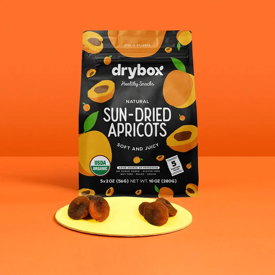 Drybox Organic Unsulfured Sun-Dried Apricots 2oz 5 packs/bag