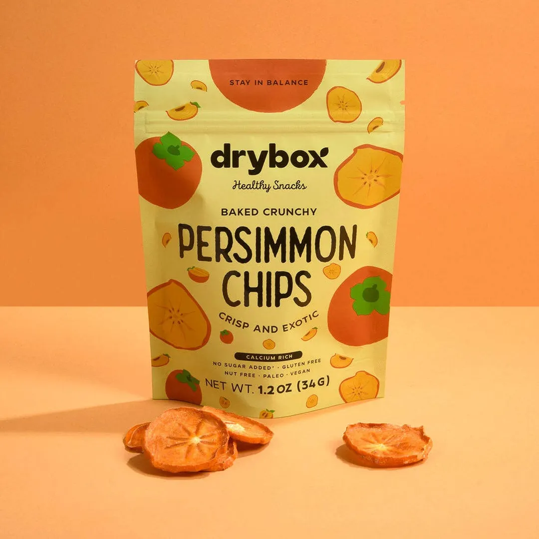 Drybox Persimmon Chips 1.2oz 12packs No Added Sugar