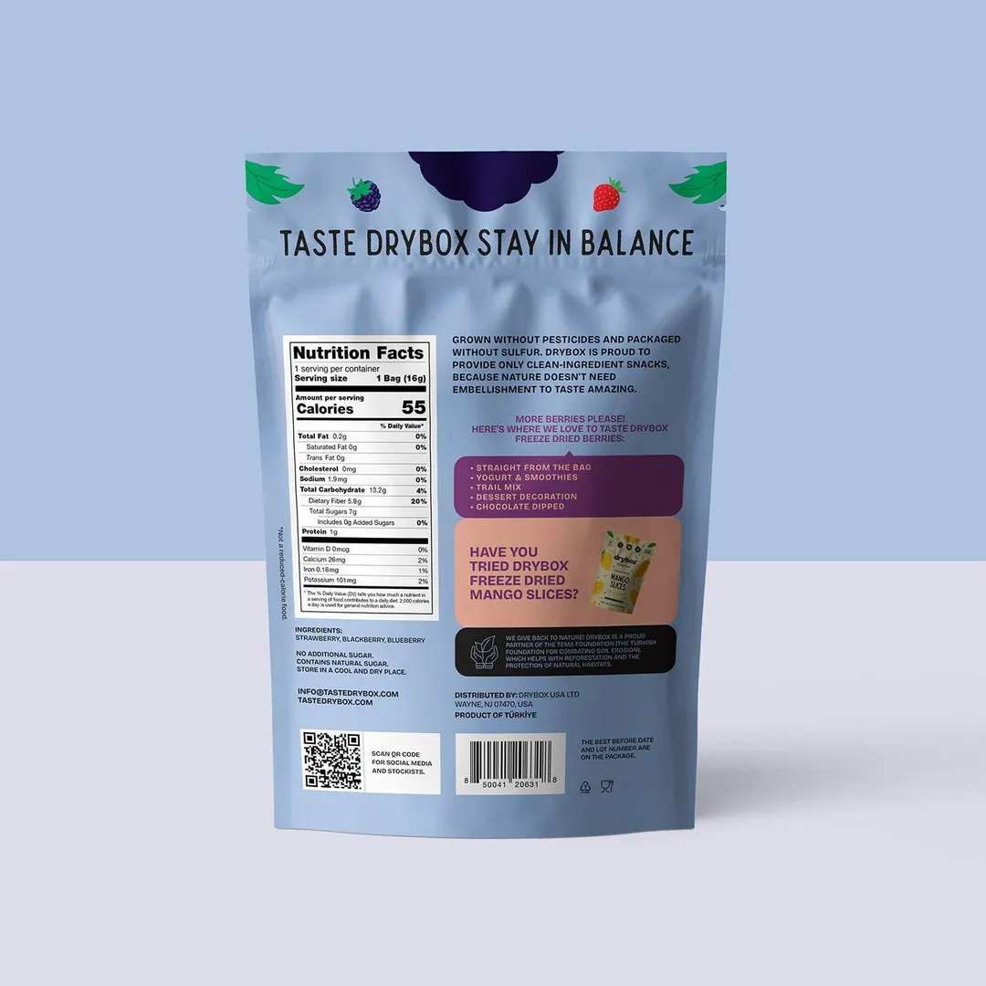 FREEZE DRIED BERRIES - 0.56 OZ - 12 PACK