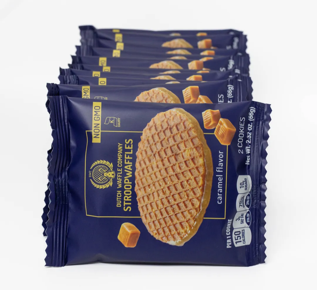 Classic Caramel Stroopwafels – 2-Pack Sleeve (Case of 45)
