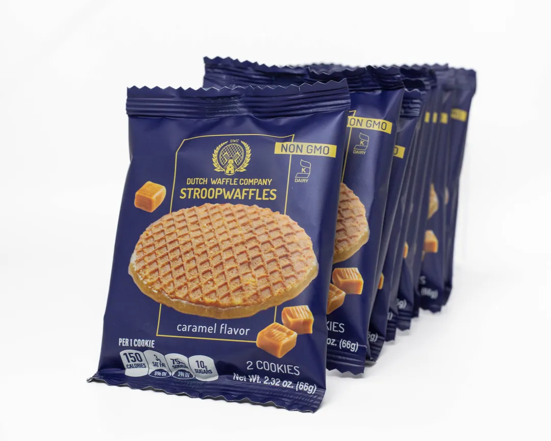 Classic Caramel Stroopwafels – 2-Pack Sleeve (Case of 45)