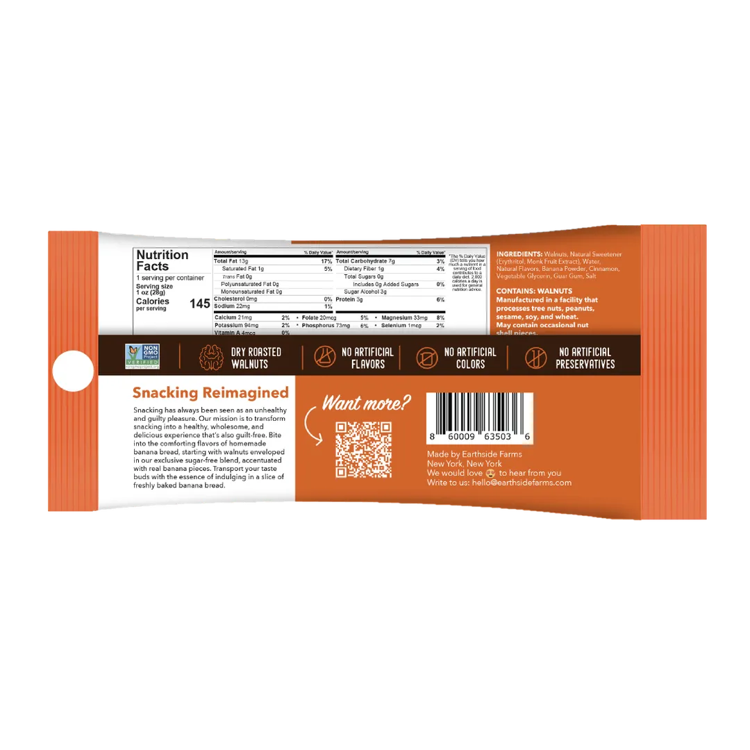 Earthside Farms Banana Bread Walnuts 1 oz