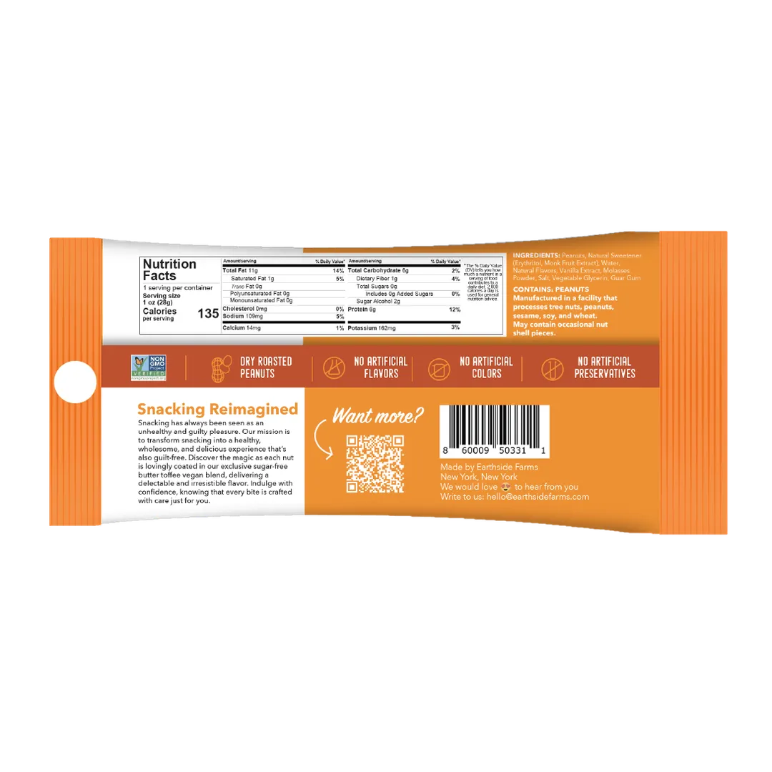 Earthside Farms Butter Toffee Peanuts 1 oz